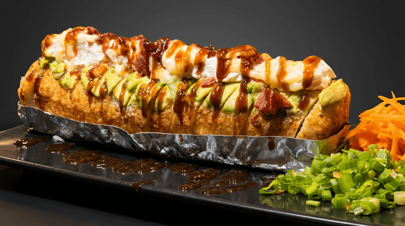 Rollo culichi con topping cremoso estilo AROLL